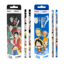 Morning light cartoon one piece HB writing pencil positive triangle Rod easy to hold sailing King wooden pen primary school stationery