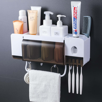 Brush Holder Holder shelf suction Wall toilet brush Cup tooth rack mouthwash cup set wall-mounted storage rack