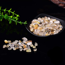 Natural high quality golden hair crystal crystal gravel degaussing stone crystal fish tank Crystal pillow for Buddha