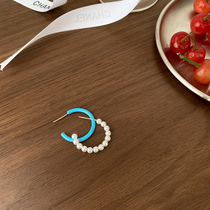 Asymmetrical Pearls Earrings 2021 New Tide Summer Nets Red Earrings Minimalist Ear Collar Minimalist Design Sensation