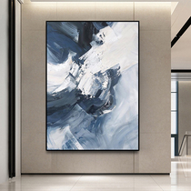 Hand-painted Abstract Oil Painting Black & White Snow Hills Xuanguan Decoration Painting Modern Brief Nordic Light Extravagant Living Room Background Wall Hanging Painting