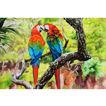 Jiang Wei Parrot Realistic oil painting on canvas Living room hanging painting Collection of oil paintings