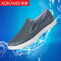 Aokang mens shoes broken code clearance summer casual mesh shoes mens breathable Sports Board shoes mesh lazy people mesh cloth shoes