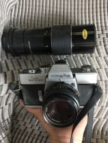 minolta Minolta SRT201 Film Camera 45mm 1:2 100-200mm 1:5 6 lens