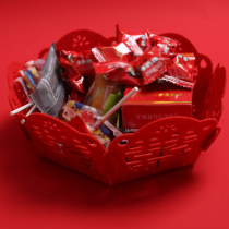 Wedding supplies love happy Chinese non-woven fruit candy plate wedding banquet living room layout red dried fruit plate
