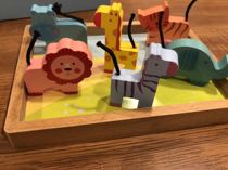 Animal Building Blocks Export Foreign Trade Raw single-tailed goods Baby Gripping Ability Pendulum solid wood Early education Puzzle Puzzle