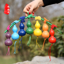 Natural Seven Colorful Gourd Children Kids Toy Gifts Eco-friendly Painted Little Huluva Pendant Creative Ornaments