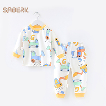 Small Shells Baby Underwear Suit Pure Cotton Beating Bottom Male Baby Autumn Clothes Autumn Pants Girl Full Cotton Warm Sleeping Clothes
