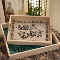  Beauty tray Wooden tray Tea cup plate Beauty salon essential oil dish tray