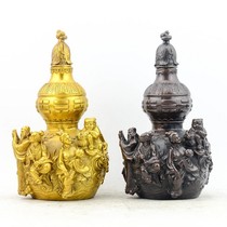 Seiko Copper Pure Copper Antique Decoration Eight Immortals Gourd Home Feng Shui Crafts Decoration