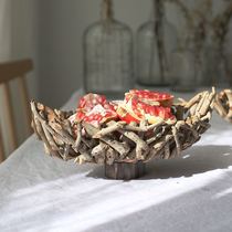 Di] Solid Wood fruit basket creative personality home boat fruit basket fruit basket Dabie Mountain tea branch art