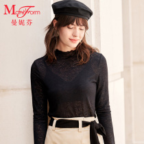 Manifen Long Sleeve Top Womens Inner Armor Lace Cord Lace Lace Lace Warmen 20210394
