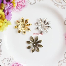 Ancient Wind Hairpin DIY Ornament Accessories Floral Material * Iron * 28mm White K Color Golden Green Bronze Color Eight Petals Flowers