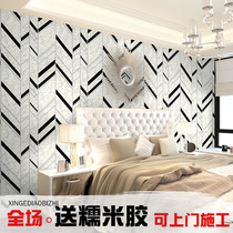 Simple geometric non-woven wallpaper fashion striped film and television background wall wallpaper living room sofa full of wallpaper