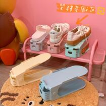 Simple modern shoe rack shoe storage rack double-layer integrated adjustable household dormitory living room plastic shoe bracket