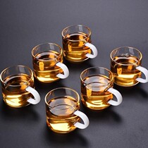 0 small tea cup glass water crystal cup Kung Fu small tea cup with a small tea cup single personality cute tea cup portable