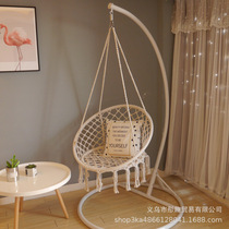 Ins net red tassel cotton rope hanging chair swing cradle chair hanging basket chair indoor home balcony rocking chair lazy chair