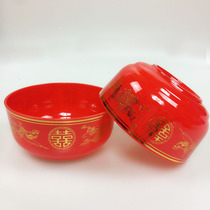 Dragon and Phoenix Red Bowl Plastic Bowl Hot Double Happiness Large Bowl worship Buddha for bowl wedding wedding Buddha supplies