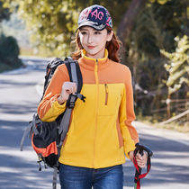 Winter outdoor clothing fleece jacket womens top Plus size thickened warm fleece liner hiking jacket