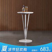 Nordic simple business meeting dining coffee shop high foot balcony iron cocktail bar table and chair table display spot