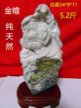Natural gold ore strange stone ornamental stone ornaments golden toad (money) carving piece 5