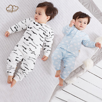 Baby thermal underwear set boys and girls cotton clothes baby cotton padded thick winter clothes children Winter pajamas