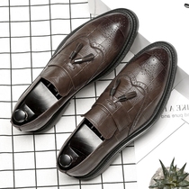  Small leather shoes mens inner increase Korean version of the trend handsome groom wedding shoes business casual formal leather Doudou shoes