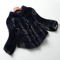 Imported Velvet Mink Leather Coat Lady Whole Mink 2021 New Ferret Fur Fur Fur Fur Coats Stand Collar ZD7151
