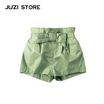 JUZI STORE Dress Full Cotton Fu Silk butterfly knot decorated with high waist pants girl 1720201