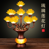 Glazed Lotus lamp Buddha for lantern temples Seven colors for the Buddha lamp Buddha front for the lamp Nine pint long Ming lamp Buddha Supplies