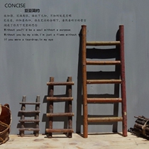 Vintage small ladder DIY decorative ornaments natural dry branches dry branches tree decoration Handmade creative wooden sticks wood chips