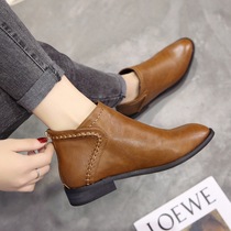 Retro Martin boots woman 2018 new student Korean version 100 lap Inn wind flat bottom short cylinder boots autumn winter womens shoes