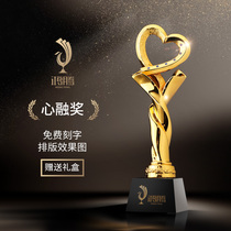 Love trophy creative crystal trophy custom-made resin annual meeting to make charity metal trophy prize lettering