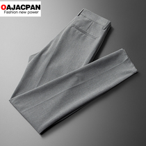 Light luxury quality 2020 Spring and Autumn Korean suit pants slim casual business small feet trousers gray British trousers men