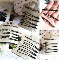 Korean version Ornament Black Alloy Straight Clip Baking Varnish Hollowed-out Wire Clip Hairpin Hairpin Hairpin Hairpin Hairpin Hairpin Hairpin kit One board price