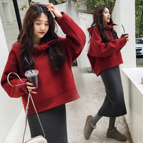 Maternity dress spring suit 2022 New pregnant womens sweater female Korean hooded coat spring and autumn maternity dress two-piece set