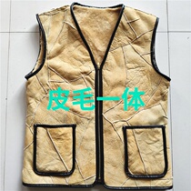  Special clearance processing fur one-piece vest liner leather waistcoat mens vest womens zipper leather mens winter