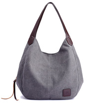 Simple and versatile canvas bag Fresh literary bag Womens new fashion Korean version of the portable shoulder bag small bag
