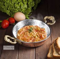 Turkish handmade copper breakfast pot anti-hot hand double ears flat bottom pot Ottoman traditional non-non-stick pot