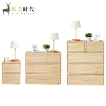 Creative combination bucket cabinet storage drawer Light luxury bedroom storage cabinet Nordic solid wood simple modern hall TV cabinet