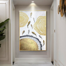 Three-dimensional golden Jiuyu Tuxuan Guan Guan Decoration Painting High End Strokes of hand painting Oil Painting Corridor Aisle Light Extravagant Wall Painting Hung Painting