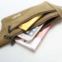 (Buy May 1) Fashion canvas running bag multifunctional belt waterproof leisure sports running personal phone bag