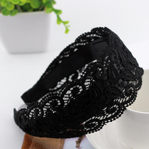 Korean lace hair band hollow headband water droplets new headscarf non-slip tooth hair card wide edge hair band for women