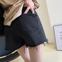 Pear-shaped stature pants big size hairy side denim shorts women summer thin and fat mm covered with skinny a pair of pants