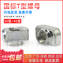 National Standard T Nut Industrial Aluminum Profile Quick Fit Hammer Head Slider Nut Boat Type 20 20 30 40 45 45 M4M5M6