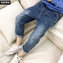 Childrens clothing boys jeans spring and autumn 2021 spring new childrens pants big childrens trousers spring Korean version of the tide