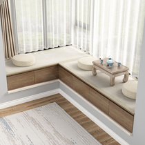 Solid wood bay window cabinet balcony locker window sill drawer floor cabinet storage low cabinet tatami floor cabinet can be customized