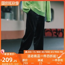 PSO Brand can bundle feet velvet pants mens and womens loose vertical straight tube pants casual versatile wide leg pants