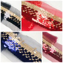 5cm wide disc laser sequin three-dimensional embroidery handmade beads performance clothing dress decoration lace accessories