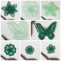 Green lace cloth decoration handmade DIY hole patch fashion personality flower paste embroidery cloth decoration versatile